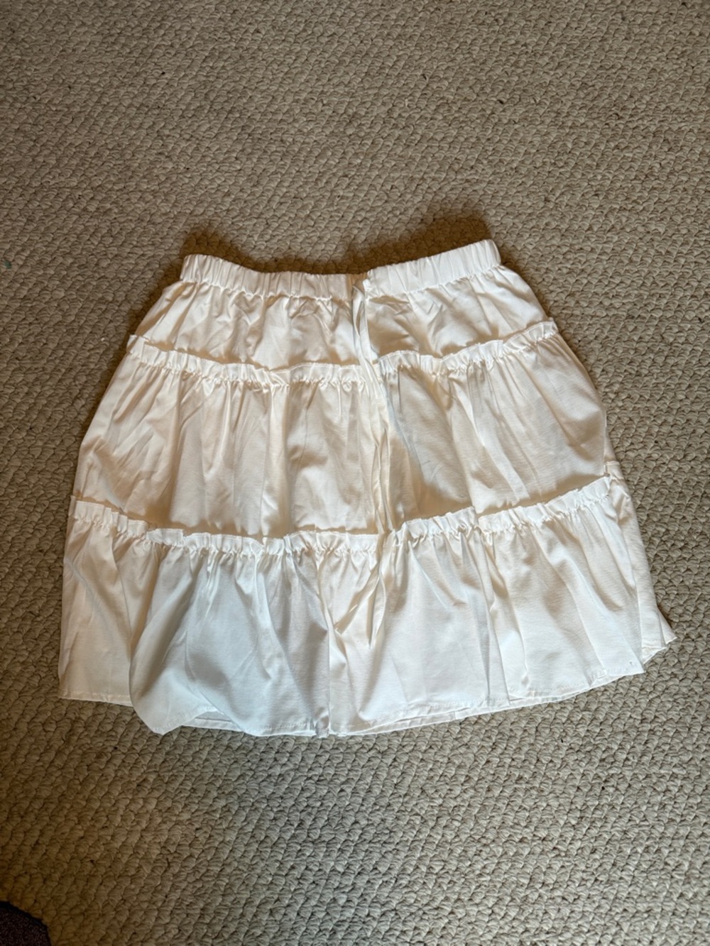 Women's White Tiered Cotton Skirt
